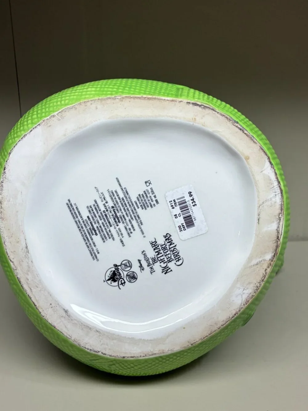 Disney Oogie Boogie Candy Dish Bowl Nightmare Before Christmas Halloween Ceramic